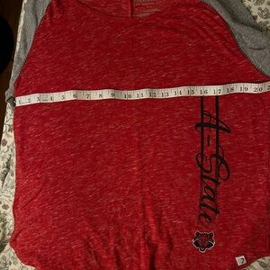 Colosseum Red and Gray Short Sleeve Tee